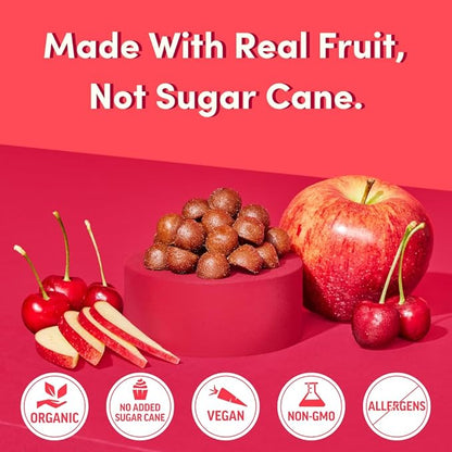 Llama Naturals Multivitamin for Women and Men, Vegan, Organic Gummies with Vitamin D, C and K, Adults Real Fruit Gummy Vitamins, Chewable Multivitamin Supplement, No Added Sugar Cane, Cherry, 120 Ct