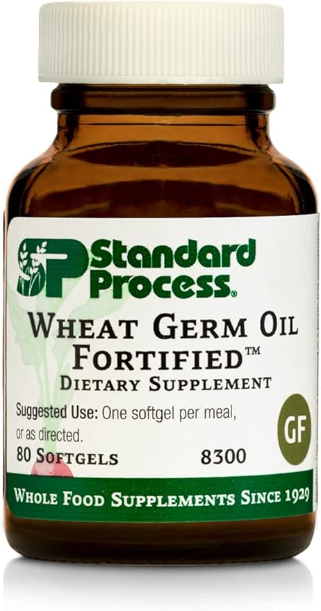 Standard Process Inc. Wheat Germ Oil Fortified - Whole Food Exercise, Antioxidant and Immune Support with Vitamin E and Wheat Germ Oil - 80 Softgels