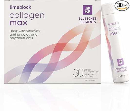 Collagen Max Drink with Vitamins, Amino Acids, Phytonutrients, 30 Bottles