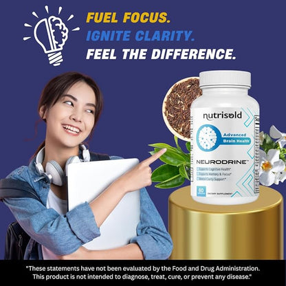 Nootropic Brain Support for Memory & Focus | Enhances Clarity, Concentration, & Alertness | with Thiamin, Chromium, Magnesium & Herbal Extracts