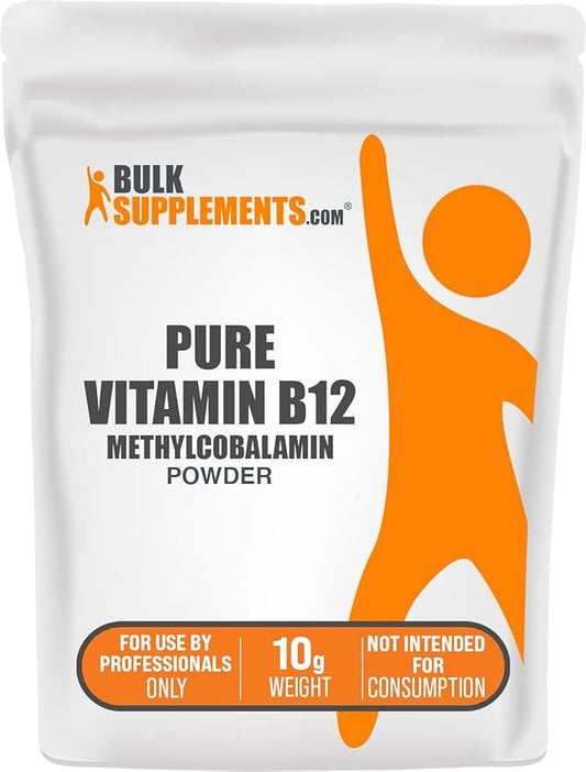 BulkSupplements.com Pure Vitamin B12 Methylcobalamin Powder - Vitamin B12 Supplements, Pure Product - Multiple Servings, 10g (0.35 oz) (Pack of 1)