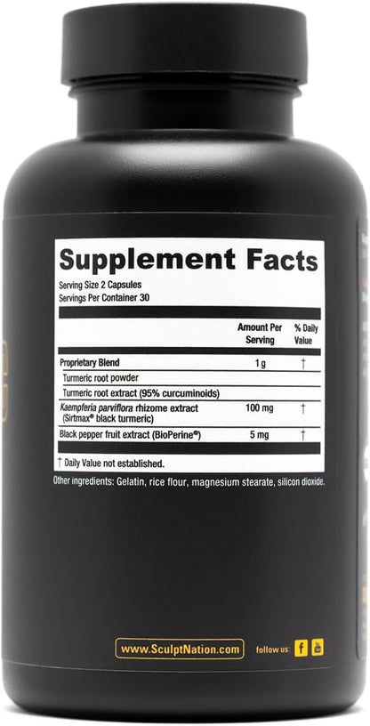 Sculpt Nation by V Shred Powerful Turmeric Supplement - Turmeric Curcumin with Black Pepper & Patented Ingredients for Joint Health - 60-Day Supply