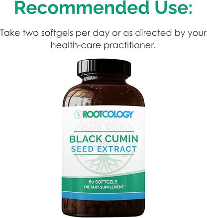 Rootcology by Dr. Izabella Wentz | Black Cumin Seed Extract | Unique Blend of Black Cumin Seed Oil to Support Digestive Function and Healthy Skin | 60 Softgels