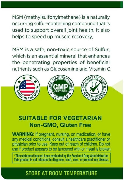 MSM Joint Support Health – 2000 mg Healthy Mobility Cartilage Comfort Muscle Recovery 150 Tablets Supplements