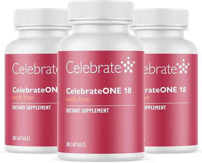 Celebrate Vitamins CelebrateONE 18, 18mg Iron - One A Day Bariatric Multivitamin, Essential Vitamins & Minerals - Gastric Bypass & Sleeve Gastrectomy Supplement (90 Capsules)