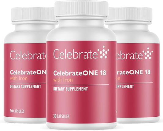 Celebrate Vitamins CelebrateONE 18, 18mg Iron - One A Day Bariatric Multivitamin, Essential Vitamins & Minerals - Gastric Bypass & Sleeve Gastrectomy Supplement (90 Capsules)