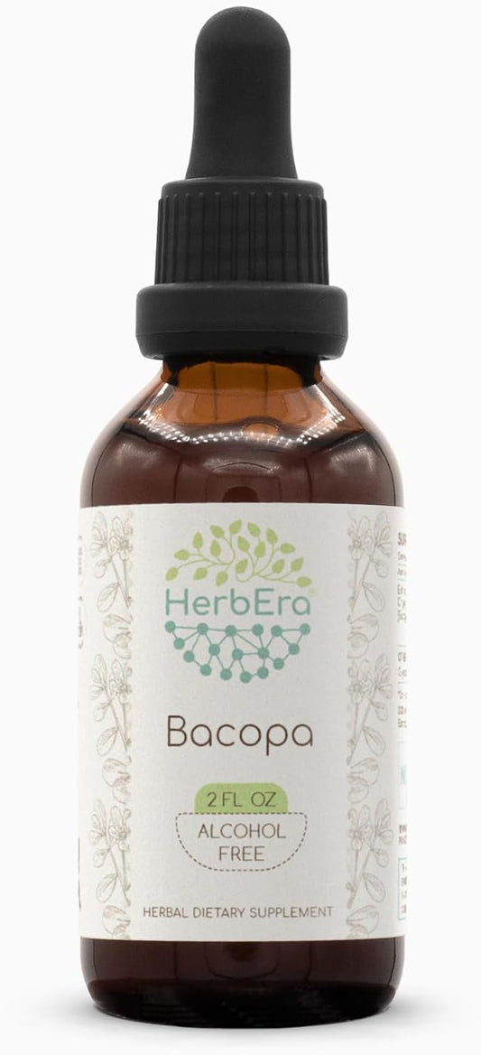 Bacopa B60 Alcohol-Free Herbal Extract Tincture, Concentrated Liquid Drops Natural Bacopa (Bacopa Monnieri) Dried Herb 2 fl oz
