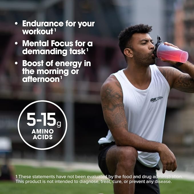 Optimum Nutrition Amino Energy - Pre Workout with Green Tea, BCAA, Amino Acids, Keto Friendly, Green Coffee Extract, Energy Powder - Green Apple, 30 Servings (Packaging May Vary)