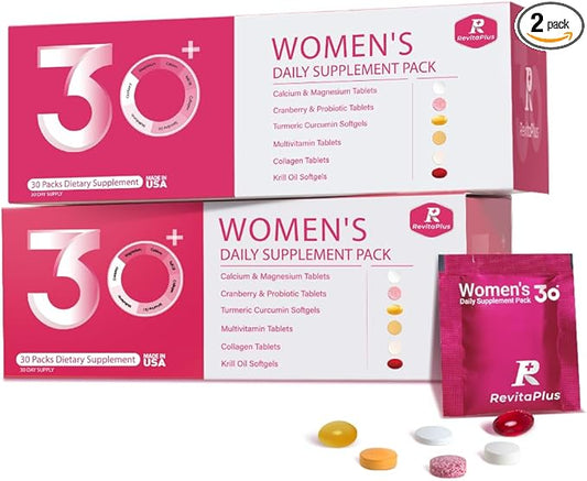 Multivitamin for Women with Vitamin A,B,C,D3,E,K2,Biotin, Collagen,Krill Oil,Cranberries Supports Energy,Wellness,Beauty and Immune - Vitamin Packs for Women Health 2 PCS-60 Packs