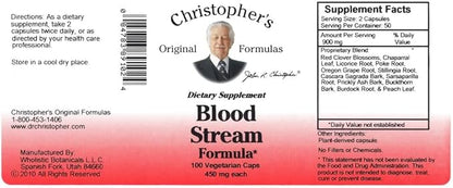 Christopher's Original Formulas Blood Stream Formula - Blood Circulation Supplements - Supports Vein Elasticity, Clean & Pure Bloodstream