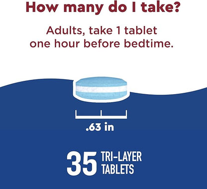Nature Made Wellblends Sleep Longer, Melatonin 10mg, L theanine 100 mg, and GABA 100mg, Sleep Supplement, 35 Tri-Layer Tablets