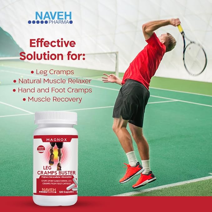 MAGNOX® Leg Cramps Buster | 380mg Magnesium for Leg Cramps at Night | Magnesium Supplement for Muscle Spasms | 3X More Absorption | Dead Sea Minerals | Sleep & Muscle | 120 Caps