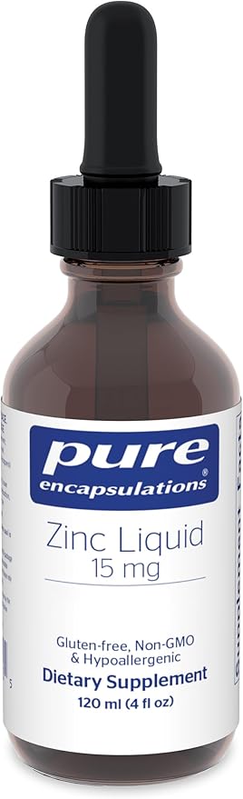 Pure Encapsulations Zinc Liquid 15 mg | Zinc Gluconate Hypoallergenic Supplement for Immune Support | 4 fl. oz.