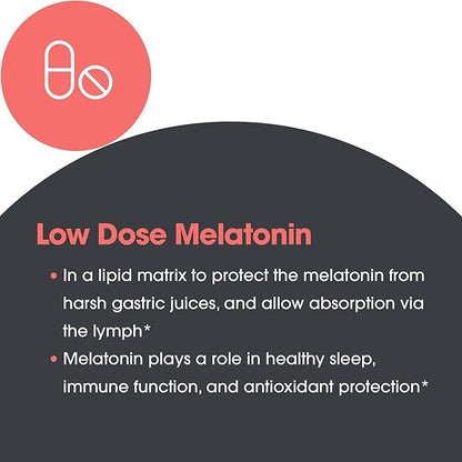 Allergy Research Group Slow Motion Melatonin - Sleep Aid, Low Dose, Lipid Matrix, 1mg Supplement, Pure, Hypoallergenic, Scored Tablets - 60 Count