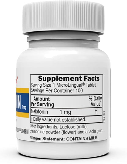 Superior Source Melatonin 1 mg - Healthy Sleep Support Supplement for Adults - Melatonin Formula with Chamomile Aids Relaxation & Restful Sleep - 100 Sublingual Dissolving Tablets