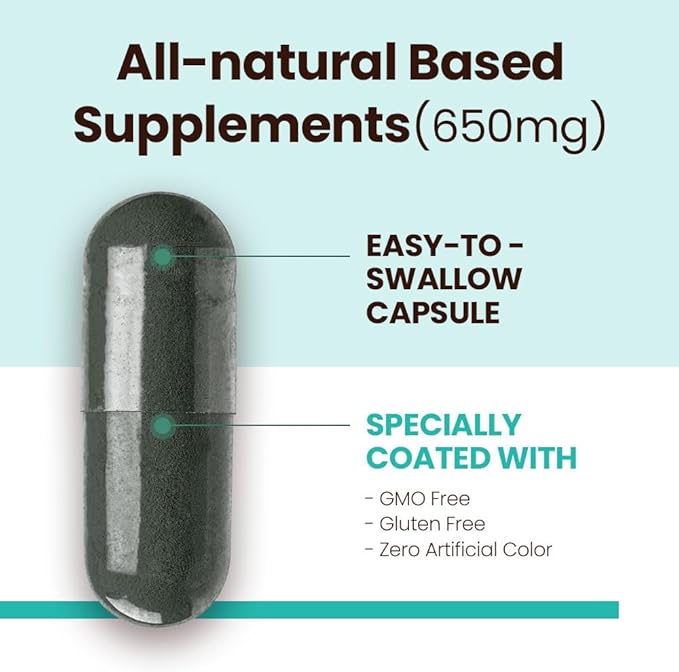 JungKwanJang Heart Health with Spirulina (1,000mg) and American Ginseng (143mg) - Supports Immune System, Heart, Energy, 60 Herbal Capsules for Men and Women