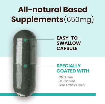 JungKwanJang Heart Health with Spirulina (1,000mg) and American Ginseng (143mg) - Supports Immune System, Heart, Energy, 60 Herbal Capsules for Men and Women