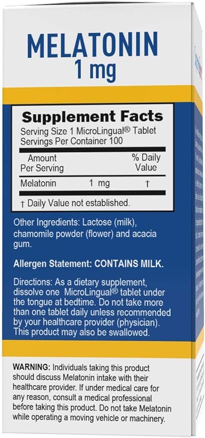 Superior Source Melatonin 1 mg - Healthy Sleep Support Supplement for Adults - Melatonin Formula with Chamomile Aids Relaxation & Restful Sleep - 100 Sublingual Dissolving Tablets