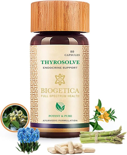Thyroid Support Supplement - Natural Thyroid Support - Vegetarian & Non-GMO - 100% Vegan Ayurveda Supplement - 80 Capsules