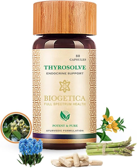Thyroid Support Supplement - Natural Thyroid Support - Vegetarian & Non-GMO - 100% Vegan Ayurveda Supplement - 80 Capsules