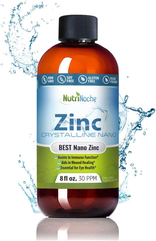 NutriNoche Pure Crystalline Liquid Zinc Supplement - 30 PPM - Colloidal Minerals
