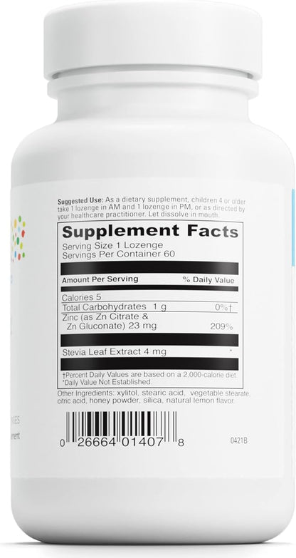 DAVINCI Little Immuni-z - Kids Zinc Lozenge to Support Immune Health, Throat Tissue, Brain Health and Development, Sleep and Focus - with Zinc Citrate and More - Lemon Flavor - 60 Lozenges