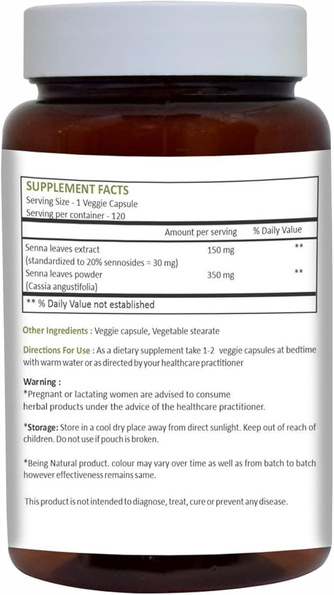 HERBAL HILLS Alfalfa Leaf Powder and Senna Capsules Pack of 2 Combo