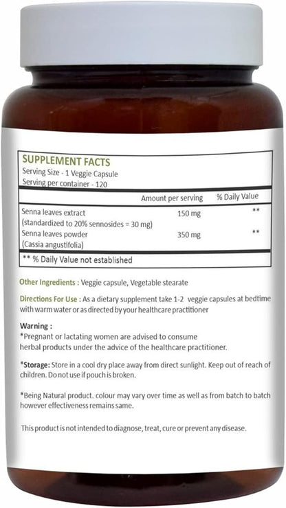 HERBAL HILLS Alfalfa Leaf Powder and Senna Capsules Pack of 2 Combo