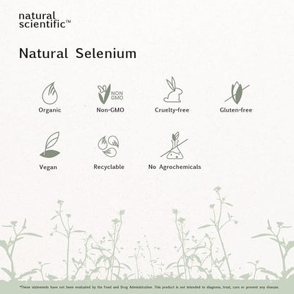 Selenium 200mcg Capsules - Organic Selenium Supplement for Antioxidant Support & Immune Health - Vegan, Gluten-Free, Non-GMO - 60 Capsules, 2-Month Supply - Premium Supplement by Natural Scientific