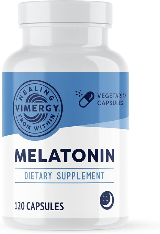 Vimergy Melatonin – Natural Sleep Aid – Sleep Supplement – Helps You Fall Asleep Faster & Stay Asleep Longer - Non-GMO, Gluten-Free, Kosher, Soy-Free, Vegan, Paleo (120 Counts)
