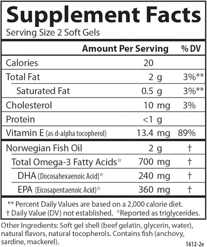 Carlson - Teen's Smart Catch, 700 mg Omega-3s, Cognitive Development, Brain Function & Vision Support, Lemon, 180 Softgels