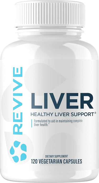 Revive MD Natural Liver Cleanse, Detox, & Repair Pills, Liver Health Support Formula - Milk Thistle Liver Defense Supplement - Inflammation Reducer & Promotes Healthy Liver Function - 120 Capsules