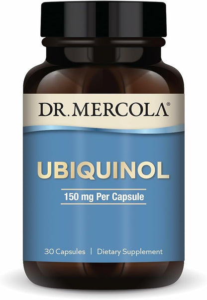 Dr. Mercola Ubiquinol 150 mg, 30 Servings (30 Capsules), Dietary Supplement, Supports Energy Production, Non-GMO