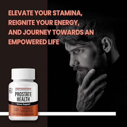 JungKwanJang Prostate Health with Saw Palmetto and American Ginseng for Prostate, Stamina, Hair Loss Support, dht Blocker, All-Natural Supplement, 60 Capsules for Men & Women