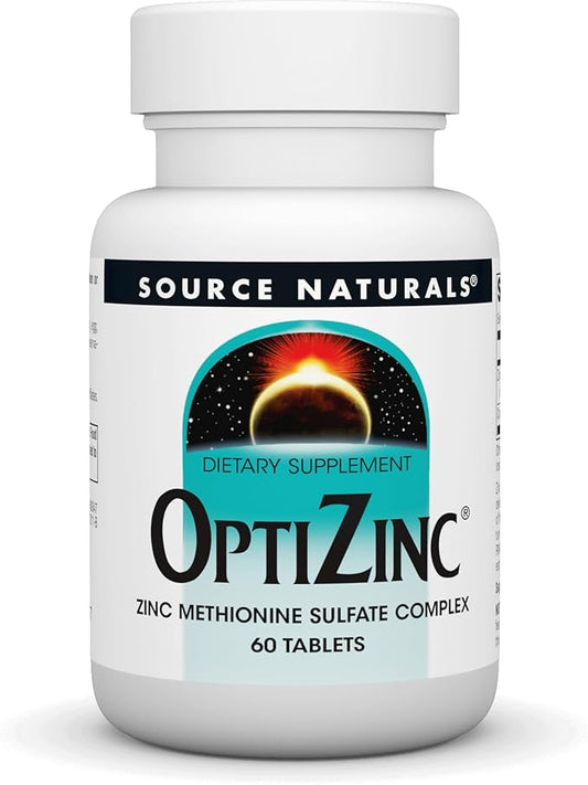 Source Naturals OptiZinc Zinc Methionine Sulfate Complex & Dietary Supplement - 60 Tablets