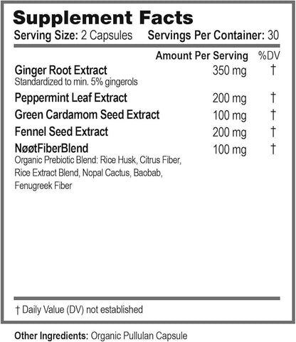 Digestive Herbs for Gas, Bloating, Discomfort & Indigestion - Heartburn Support - Ginger, Peppermint, Cardamom, Fennel Seed - Digestive Supplement - 60 Capsules / 1 Month Supply