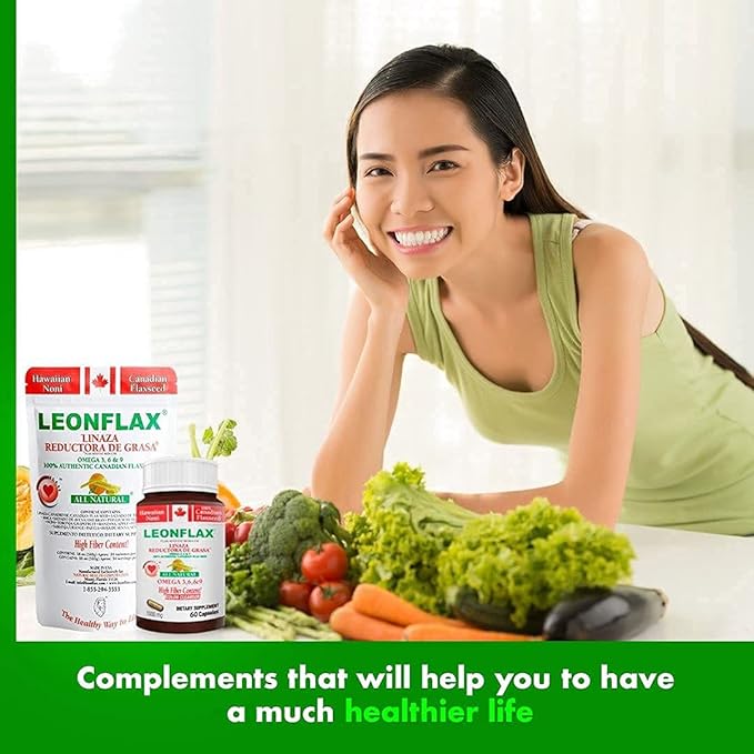 Leonflax, 100% Authentic Canadian Flax Seed, All-natural, High Fiber Content, Dietary Supplement to Improve your Digestive Health, 18 Oz, Bag