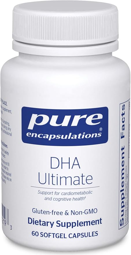 Pure Encapsulations DHA Ultimate | Eco-Friendly Supercritical CO2 Extracted DHA Fish Oil Concentrate | 60 Softgel Capsules