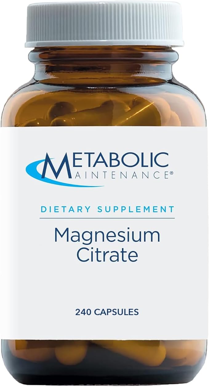 Metabolic Maintenance Magnesium Citrate - 167mg Per Capsule, Pure Magnesium + Vitamin C Supplement - Calm, Sleep, Muscle + GI Support, No Fillers (240 Capsules)