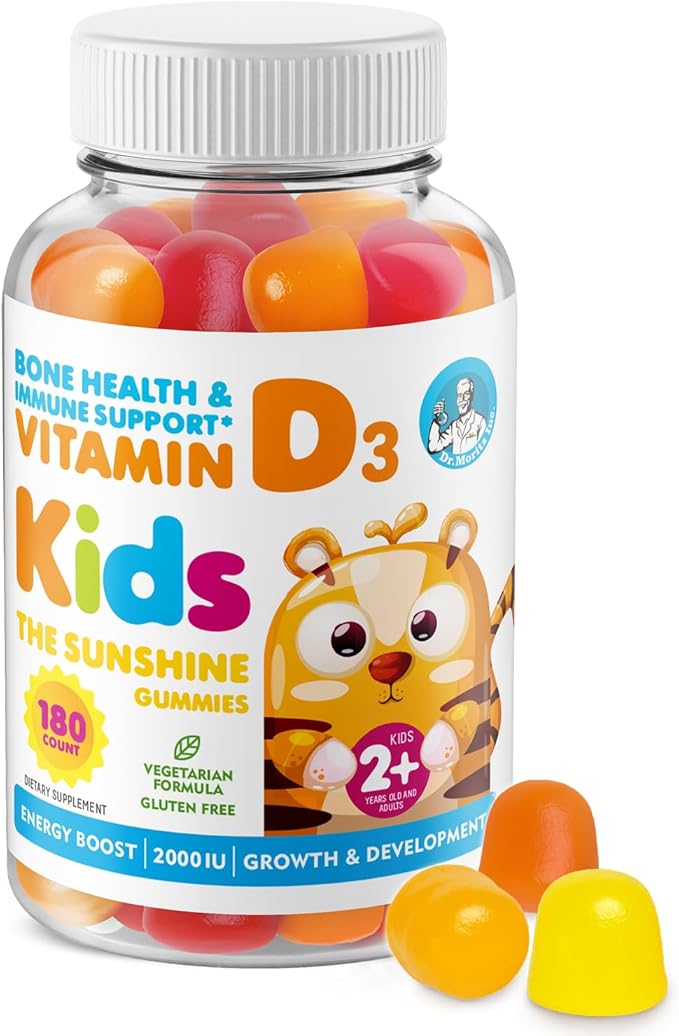DR. MORITZ Vitamin D Gummies for Kids and Adults (2000 IU) - Chewable Kids Vitamin D Supplement for Immune Support - Vegetarian and Gelatin-Free (180 Count)