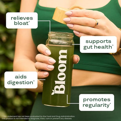 Bloom Nutrition Superfood Greens Powder, Digestive Enzymes with Probiotics and Prebiotics, Gut Health, Bloating Relief for Women, Chlorella, Green Juice Mix with Beet Root Powder, 30 SVG, Berry