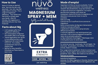 Magnesium Oil Spray with MSM - Spray it Away with Magnesium - Fast Acting Transdermal Formula to Relax Muscles - Lightly Scented with Lavender - 2 Pack - Product of Canada (100 ml (Pack of 2))