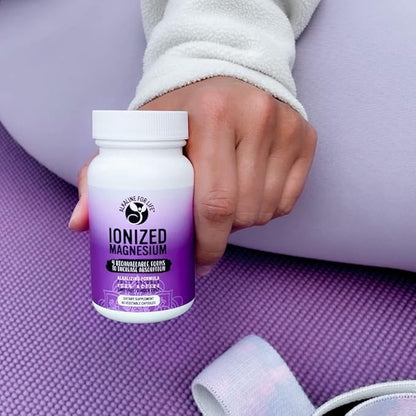 Ionized Magnesium - 60 Capsules Magnesium Glycinate, Magnesium Citrate, Magnesium Ascorbate - Triple Magnesium Complex, Magnesium Supplement in 3 Alkalizing Forms