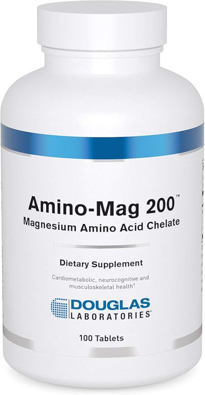 Douglas Laboratories Amino-Mag 200 | Magnesium Supplement to Support Normal Heart Function, Bone Formation, and Muscles* | 100 Tablets