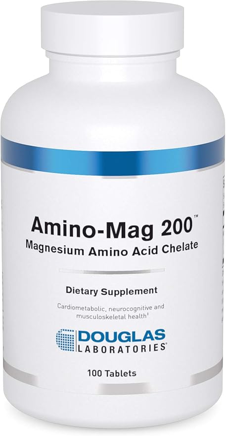 Douglas Laboratories Amino-Mag 200 | Magnesium Supplement to Support Normal Heart Function, Bone Formation, and Muscles* | 100 Tablets