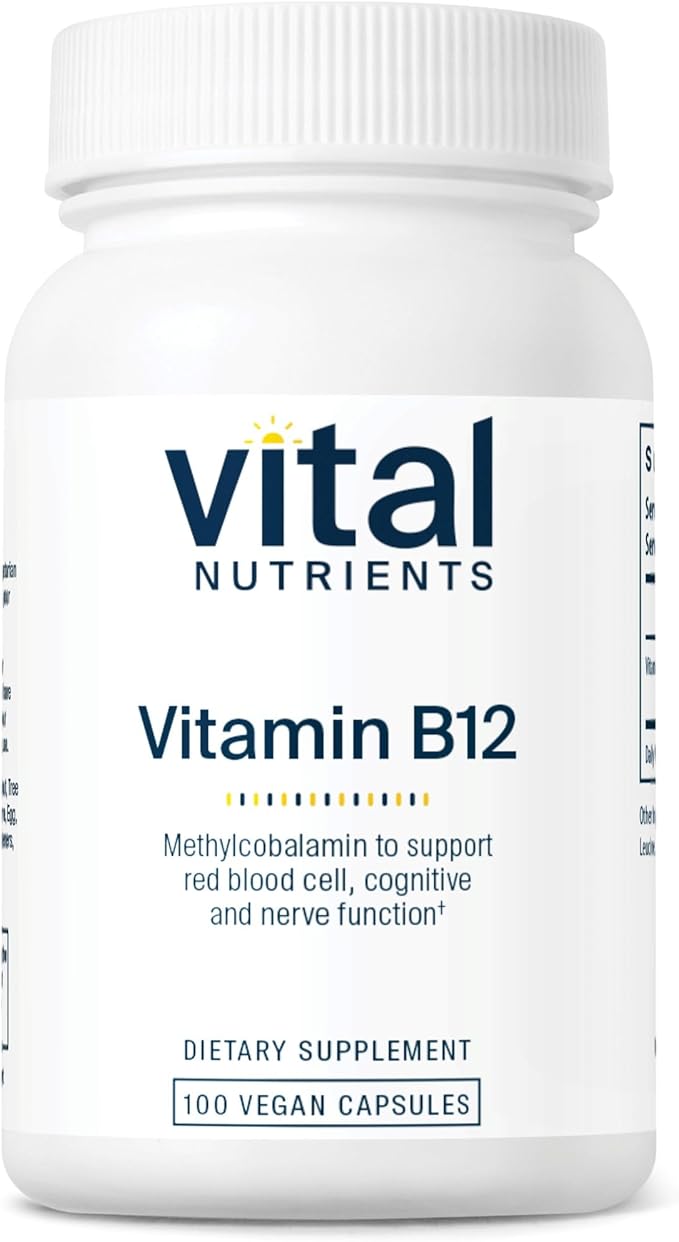 Vital Nutrients Vitamin B12 1000mcg - Vegan - Methylcobalamin for Metabolism, Cognitive & Nervous System Health* - High-Potency B12 Supplement - Gluten, Dairy, Soy Free - 100 Capsules