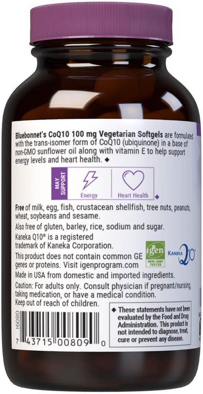BlueBonnet CoQ-10 Vegetarian Softgels, 100 mg, 90 Count