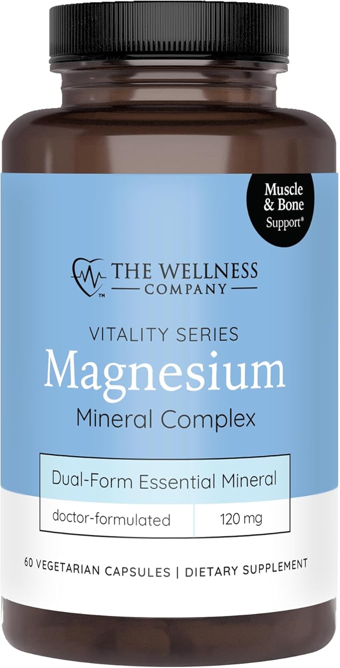 Magnesium Glycinate and Magnesium Citrate | 60 Capsules | Non-GMO, Gluten-Free | Supports Muscle Relaxation and Cardiovascular Health