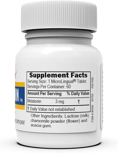 Superior Source Melatonin 3 mg - Healthy Sleep Support Supplement for Adults - Melatonin Formula with Chamomile Aids Relaxation & Restful Sleep - 60 Sublingual Dissolving Tablets