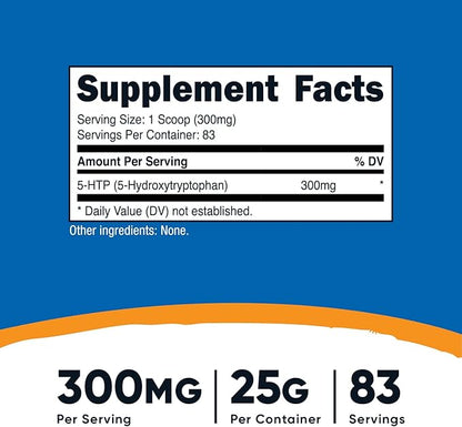 Nutricost 5-HTP Powder 25 Grams (3 Pack) (300mg Per Serving)
